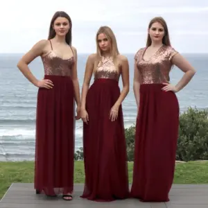 Burgandy Bridesmaid Dresses - Image 2