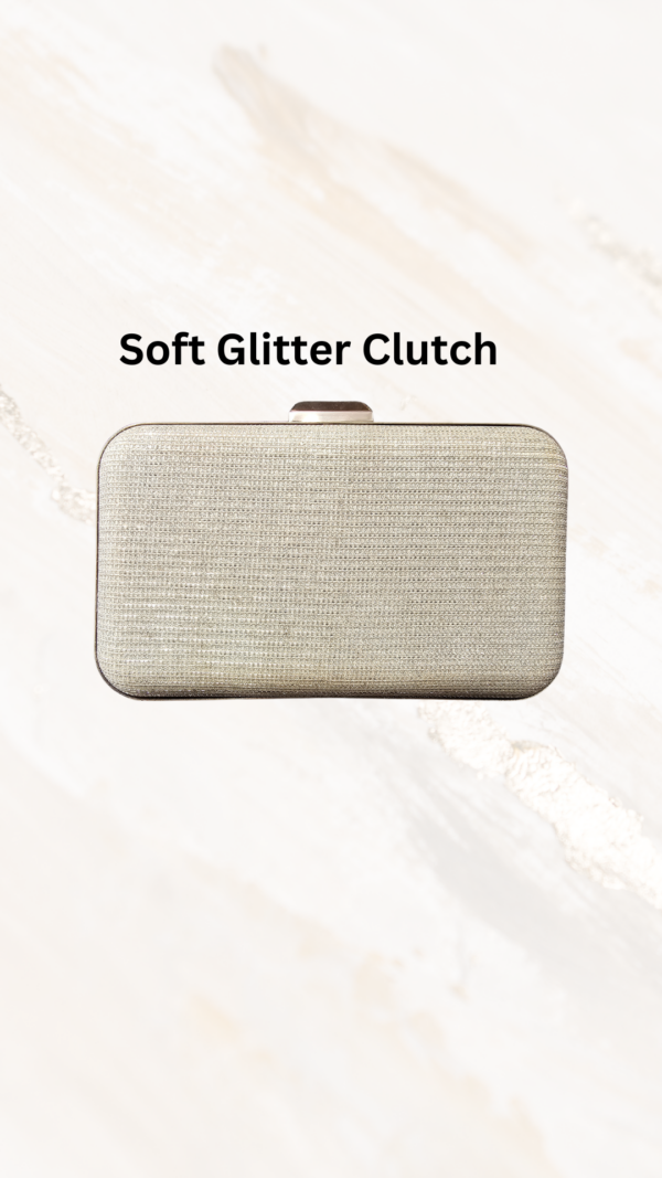 Soft Silver Glitter Clutch