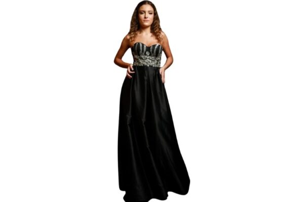 Black Satin Ballgown with pockets