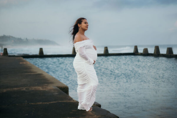 White Maternity Shoot Dress